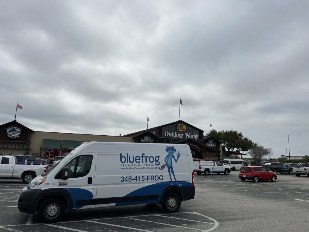 A bluefrog Plumbing and Drain at Bass Pro Shop in Katy Texas in the Katy Mills Mall