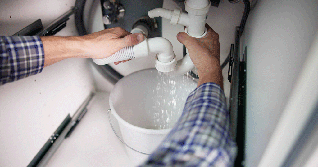 pipe leaking water into bucket leak detection repair katy tx sugarland tx 
