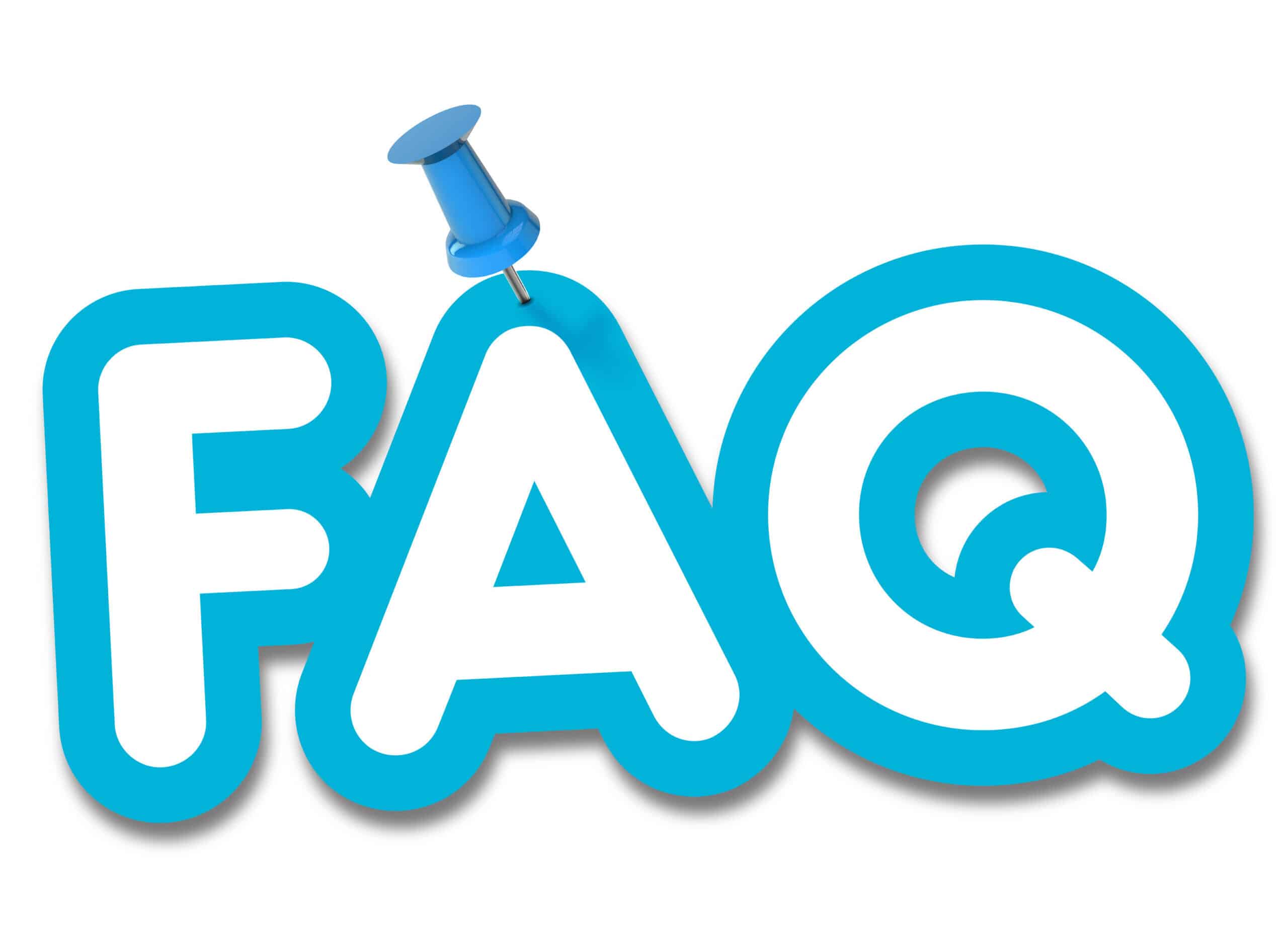 FAQ blue label pinned to a plain white background. FAQs about Plumbing Services in Sugar Land, TX. Memorial City.